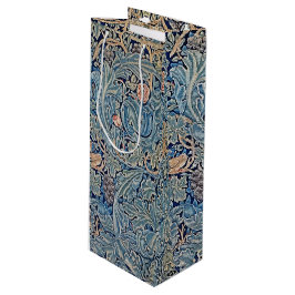 William Morris Mooi Bloemenpatroon Blauw Roze Wijn Cadeautas