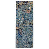 William Morris Mooi Bloemenpatroon Blauw Roze Wijn Cadeautas (Voorkant)