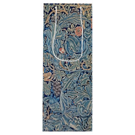 William Morris Mooi Bloemenpatroon Blauw Roze Wijn Cadeautas
