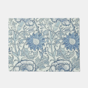 William Morris Mooi bloempatroon, blauw, roos Deurmat