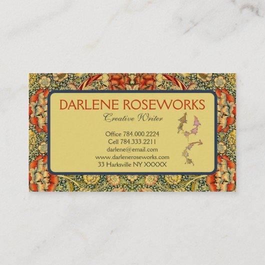 William Morris Mooi Wandle Design Visitekaartje (Achterkant)