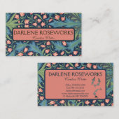 William Morris Mooie Floral Pink Lily Visitekaartje (Voorkant / Achterkant)