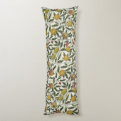William Morris Mooie Fruitbladeren Bloemen Rood Lichaamskussen (Achterkant (Verticaal))