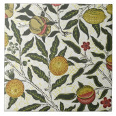 William Morris Mooie Fruitbladeren Bloemen Rood Tegeltje (Voorkant)