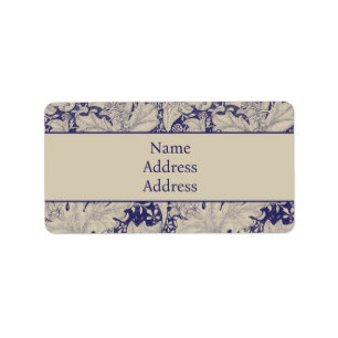 William Morris Muurbloem Patroon Antiek Blauw Etiket