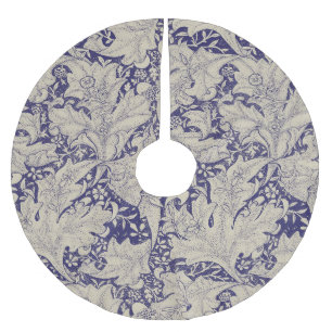 William Morris Muurbloem Patroon Antiek Blauw Kerstboom Rok
