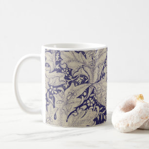William Morris Muurbloem Patroon Antiek Blauw Koffiemok