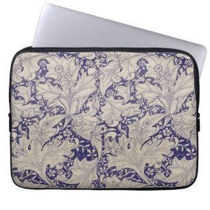 William Morris Muurbloem Patroon Antiek Blauw Laptop Sleeve