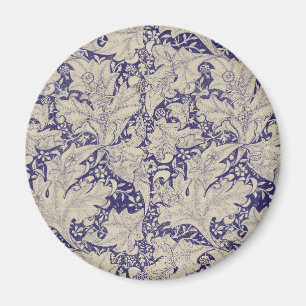 William Morris Muurbloem Patroon Antiek Blauw Magneet
