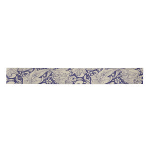 William Morris Muurbloem Patroon Antiek Blauw Satijnen Lint