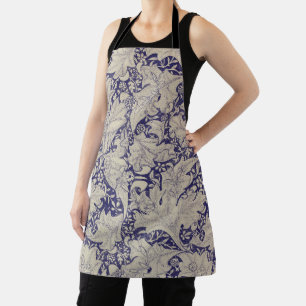 William Morris Muurbloem Patroon Antiek Blauw Schort