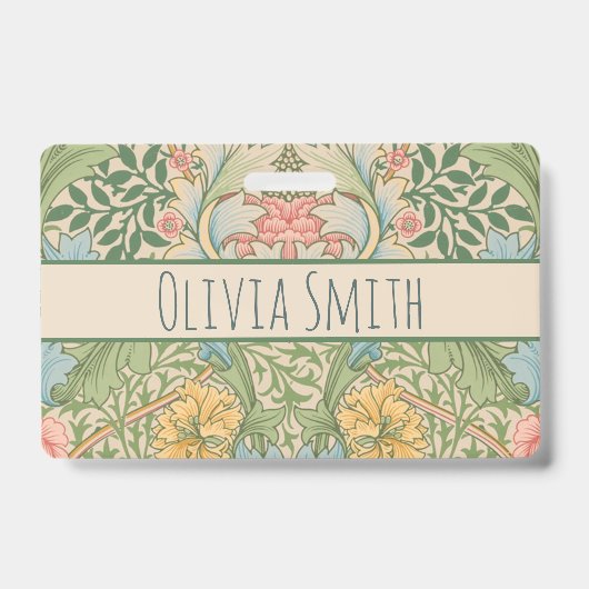 William Morris Myrtle Bloem Bloemen Botanisch Badge (Voorkant)