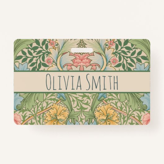 William Morris Myrtle Bloem Bloemen Botanisch Badge (Voorkant)