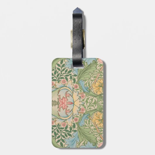 William Morris Myrtle Bloem Bloemen Botanisch Bagagelabel (Achterkant verticaal)