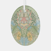 William Morris Myrtle Bloem Bloemen Botanisch Glas Ornament (Voorkant links)