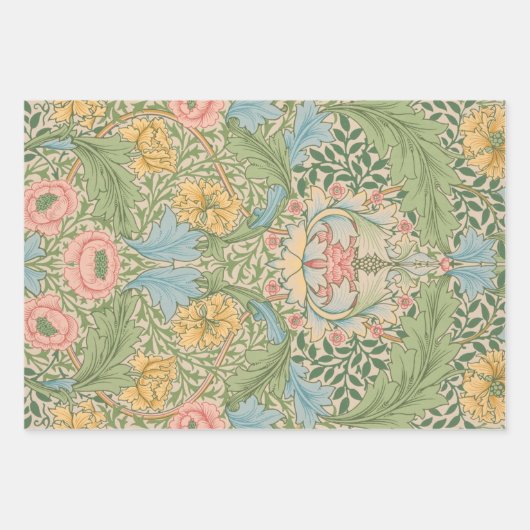 William Morris Myrtle Bloem Bloemen Botanisch Inpakpapier Vel (Voorkant)
