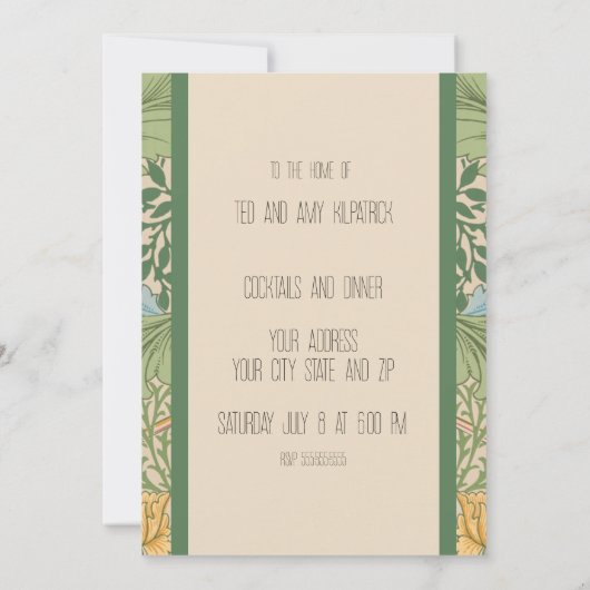 William Morris Myrtle Bloem Bloemen Botanisch Kaart (Achterkant)