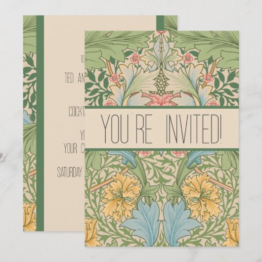 William Morris Myrtle Bloem Bloemen Botanisch Kaart (Voorkant / Achterkant)