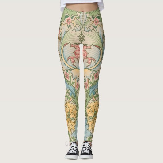 William Morris Myrtle Bloem Bloemen Botanisch Leggings (Voorkant)