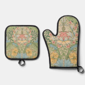 William Morris Myrtle Bloem Bloemen Botanisch Ovenwant & Pannenlap Set (Voorkant)