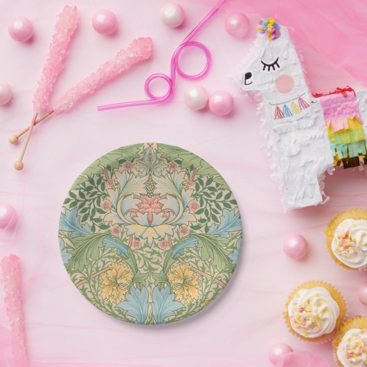 William Morris Myrtle Bloem Bloemen Botanisch Papieren Bordje (Feest)