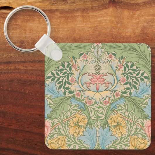 William Morris Myrtle Bloem Bloemen Botanisch Sleutelhanger (Voorkant)