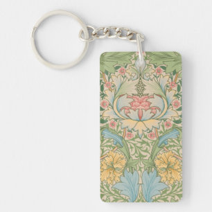 William Morris Myrtle Bloem Bloemen Botanisch Sleutelhanger