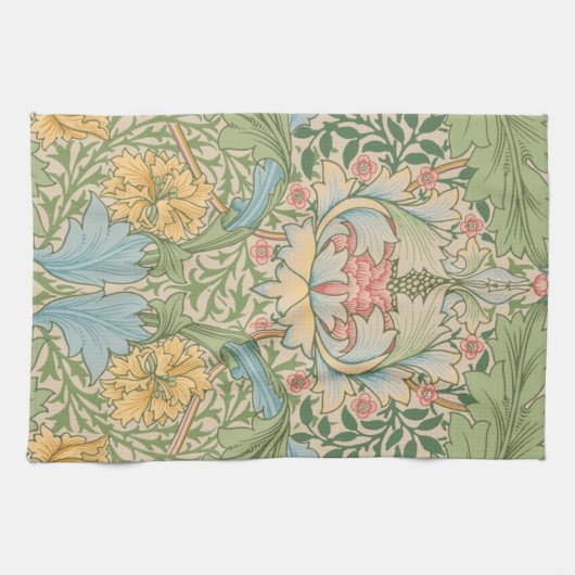 William Morris Myrtle Bloem Bloemen Botanisch Theedoek (Horizontaal)