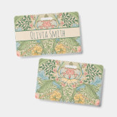 William Morris Myrtle Bloem Bloemstuk Botanisch Badge (Voor- en achterkant)