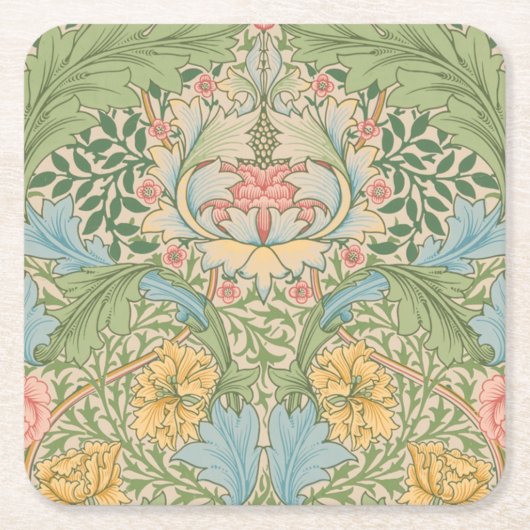 William Morris Myrtle Bloem Bloemstuk Botanisch Kartonnen Onderzetters (Voorkant)