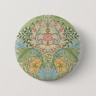 William Morris Myrtle Bloem Bloemstuk Botanisch Ronde Button 5,7 Cm