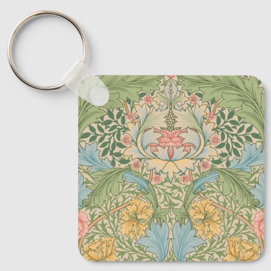William Morris Myrtle Bloem Bloemstuk Botanisch Sleutelhanger (Voorkant)