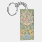 William Morris Myrtle Bloem Bloemstuk Botanisch Sleutelhanger (Voorkant Links)