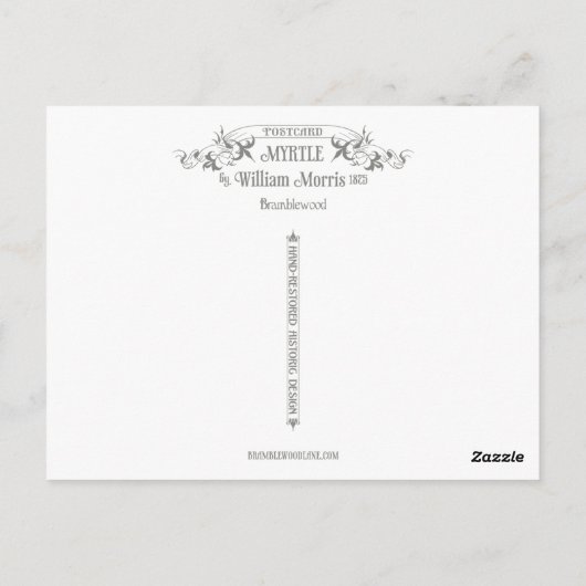 William Morris Myrtle Floral Pattern Briefkaart (Achterkant)
