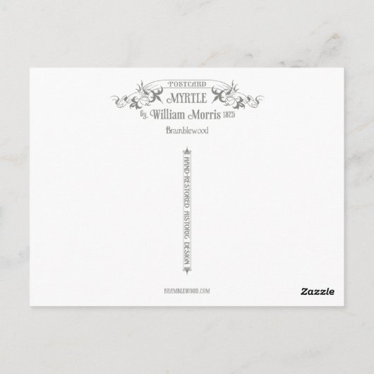 William Morris Myrtle Floral Pattern Briefkaart (Achterkant)