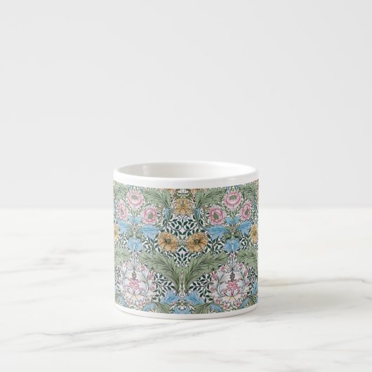 William Morris Myrtle Floral Pattern Espresso Mokk Kop (Voorkant)