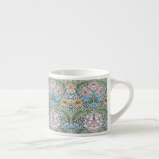 William Morris Myrtle Floral Pattern Espresso Mokk Kop (Rechts)