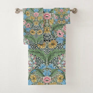 William Morris Myrtle Flowers Geel Blauw Bad Handdoek