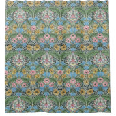 William Morris  Myrtle Flowers Geel Blauw Douchegordijn (Voorkant)