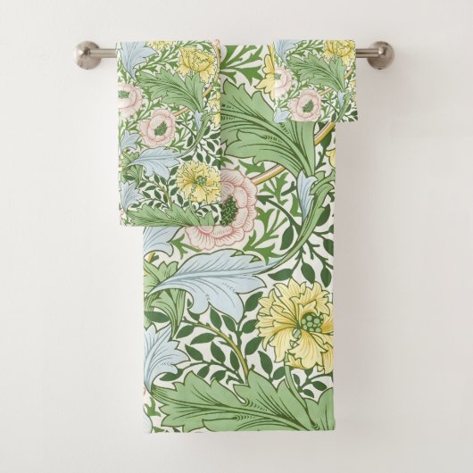 William Morris Myrtle Garden Floral Classic Bad Handdoek (Insitu)