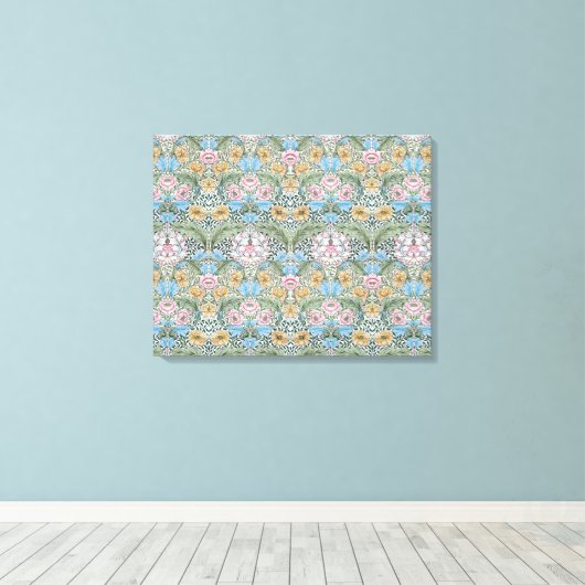 William Morris Myrtle Patroon Omwikkeld Canvas (Insitu (Houten vloer))