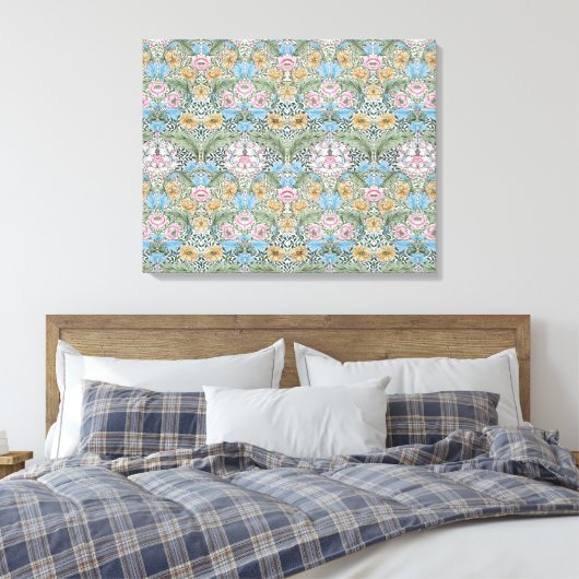 William Morris Myrtle Patroon Omwikkeld Canvas (Insitu (Slaapkamer))
