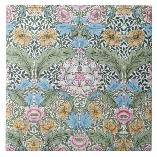 William Morris Myrtle Pattern Art Tile of Trivet Tegeltje