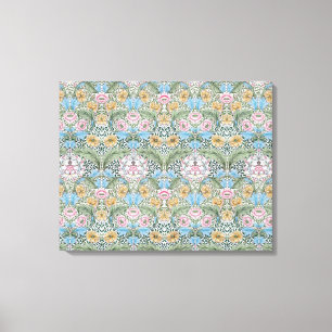William Morris Myrtle Pattern Wrapped Canvas Afdruk