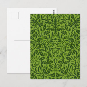 William Morris Naadloos Groen Eikenblad Patroon Briefkaart