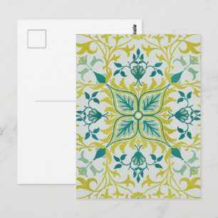 William Morris Naadloos Plafond Limegroen Patroon Briefkaart