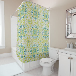 William Morris Naadloos Plafond Limegroen Patroon Douchegordijn