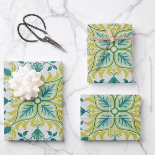 William Morris Naadloos Plafond Limegroen Patroon Inpakpapier Vel