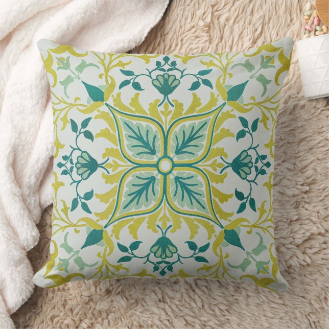 William Morris Naadloos Plafond Limegroen Patroon Kussen (Deken)
