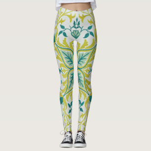 William Morris Naadloos Plafond Limegroen Patroon Leggings